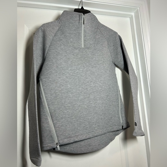 The North Face Light Gray Women's Quarter-Zip with side working zippers - Picture 1 of 4